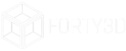Forty 3D logo in white